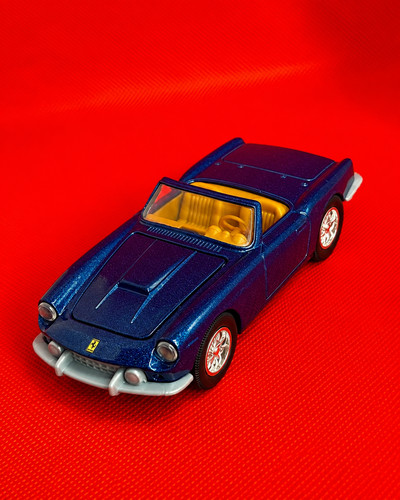 Blue diecast sports car - blue,
