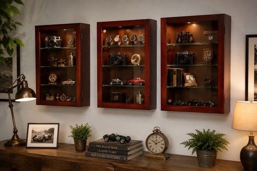 Wall mounted wood - wall-mounted, glass
