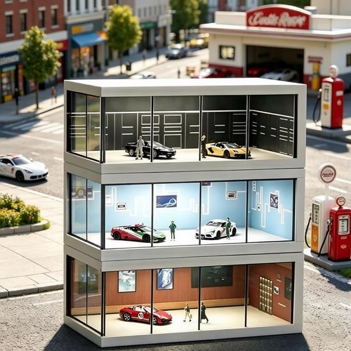 Diorama car garage - 1/64,